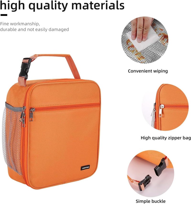 Lovoeo Lunch box Lunch bag for men women Insulated Lunchbox Lunch bags for Work Picnic Travel (Orange) - Image 3